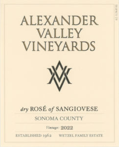AVV 2022 Dry Rose of Sangiovese front label