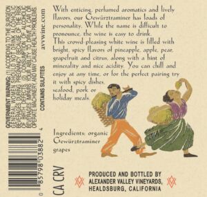 AVV 2025 Gewurz back label