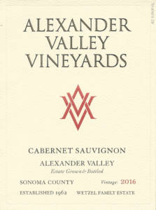 AVV 2016 Cabernet Sauvignon front label