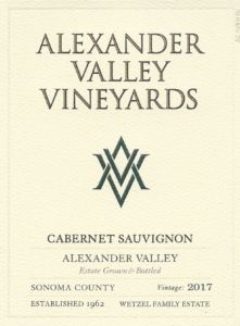 AVV 2017 Cabernet Sauvignon organically grown front label