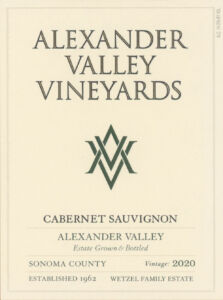 AVV Cabernet Sauvignon - organically grown 2020 front label