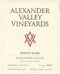 AVV 2017 Pinot Noir front label