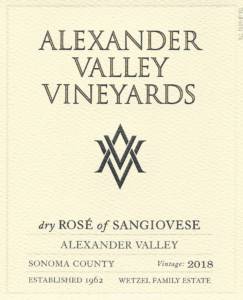 AVV 2018 dry Rose' of Sangiovese front label